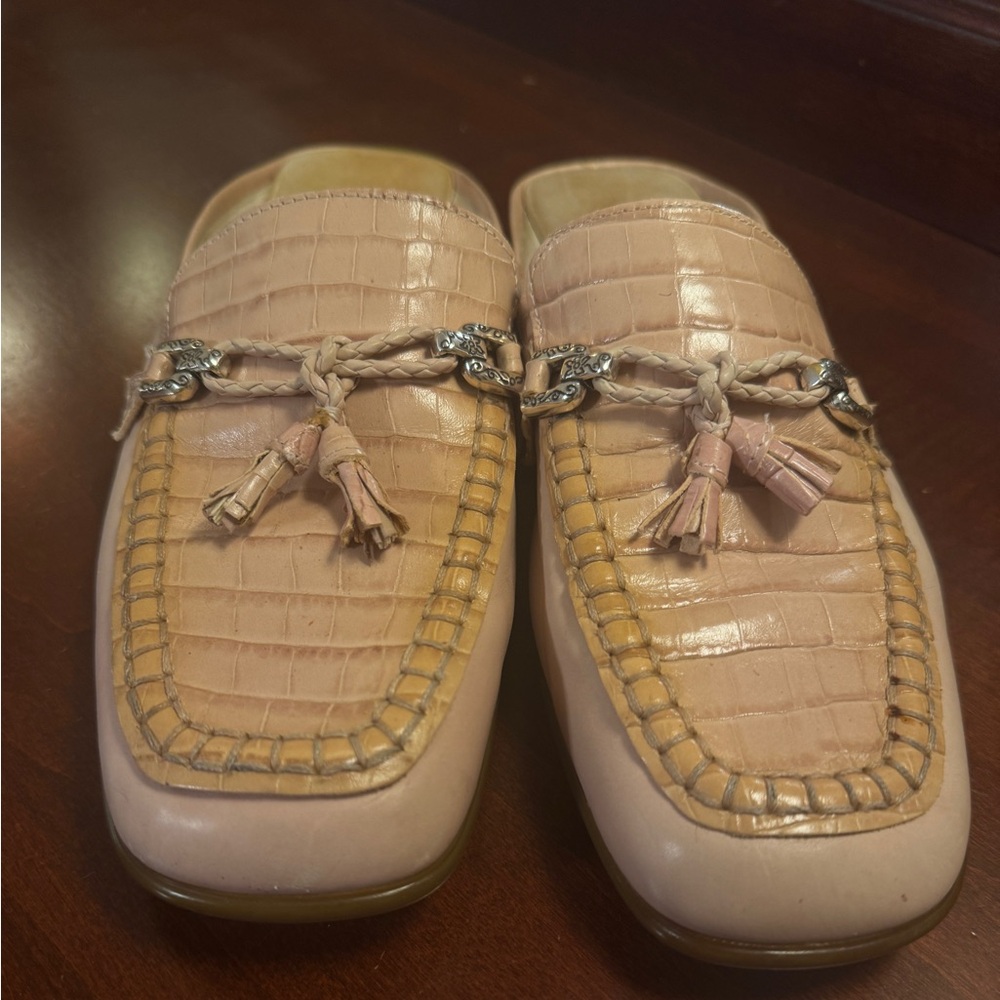 Brighton Leather Croc Embossed Mule Loafers Size 8 | Y2K - Picture 6 of 9